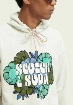 SCOTCH & SODA GRAPHIC REGULAR-FIT HOODIE - Sweat à Capuche - Grey Melange -Scotch & Soda Soldes da85de05e62c4390b43bacfb94909235