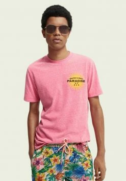 Scotch & Soda GRAPHIC - T-shirt Imprimé - Magenta Melange