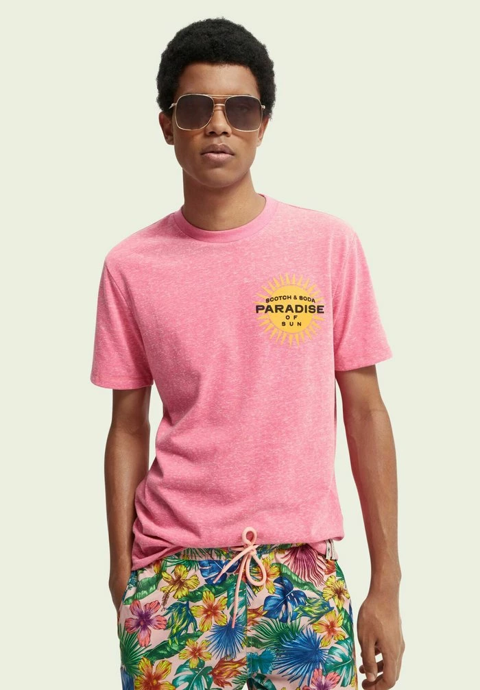 Scotch & Soda GRAPHIC - T-shirt Imprimé - Magenta Melange 1 Scotch & Soda GRAPHIC - T-shirt Imprimé - Magenta Melange