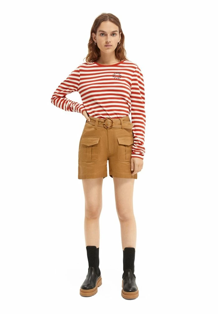 Scotch & Soda TEE WITH ROUNDED SPECIAL SLEEVES - T-shirt à Manches Longues - Copper/offwhite 2 Scotch & Soda TEE WITH ROUNDED SPECIAL SLEEVES - T-shirt à Manches Longues - Copper/offwhite – Image 2