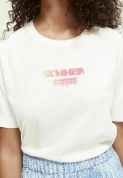 Scotch & Soda T-shirt Imprimé - Off White -Scotch & Soda Soldes ddbdcbcd57b847b3bce218761c0bd227