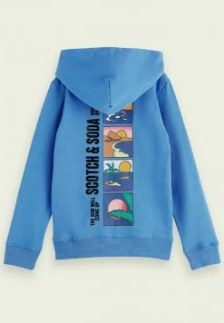 Scotch & Soda Sweat à Capuche Zippé - Azure -Scotch & Soda Soldes df8094ecf87641e1bc6750dd836c8983