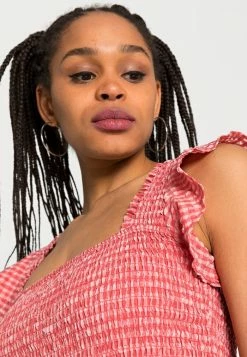 Scotch & Soda SEERSUCKER CHECK SMOCKED TOP - Blouse - Light Red -Scotch & Soda Soldes df94e4c9c0aa48e5ba61f5670adb5ef0