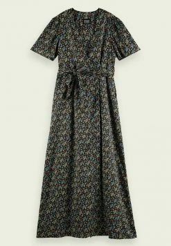 Scotch & Soda PRINTED - Robe Longue - Black -Scotch & Soda Soldes e1d6e92e44fa430f978d5381eb43fcd1