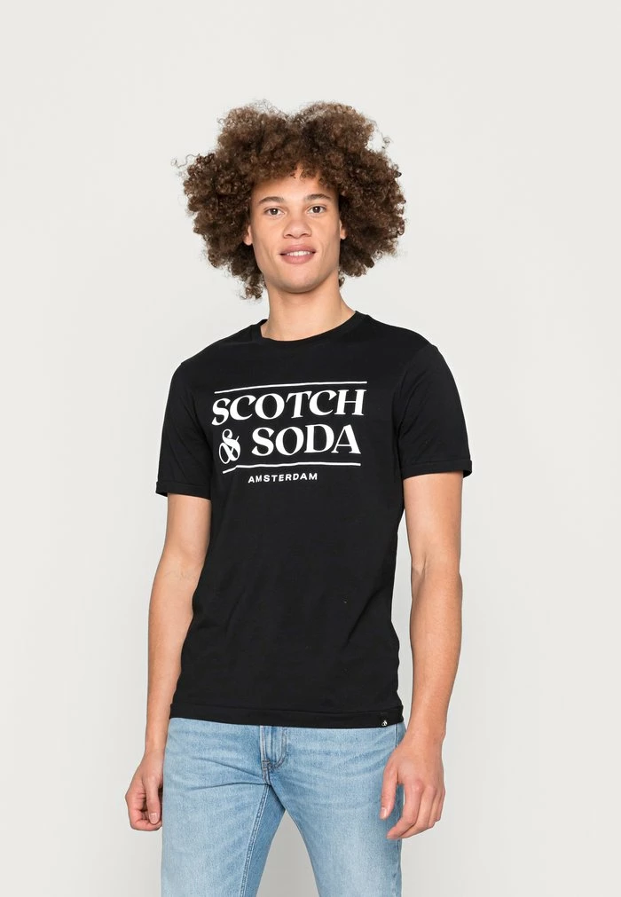 Scotch & Soda SHORT SLEEVE LOGO TEE - T-shirt Imprimé - Black 1 Scotch & Soda SHORT SLEEVE LOGO TEE - T-shirt Imprimé - Black