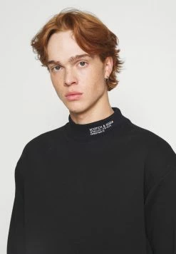 Scotch & Soda CLEAN FELPA WITH HIGH COLLAR - Sweatshirt - Black -Scotch & Soda Soldes e5fbebeec68b4dcb85de9e0fb414f6b6