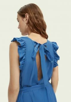 Scotch & Soda Robe Longue - Quilt Blue -Scotch & Soda Soldes ef9a8cae9a6f41bfac28dacf129972ff