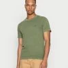 Scotch & Soda GARMENT DYED CREWNECK TEE WITH EMBROIDERY LOGO - T-shirt Basique - Army