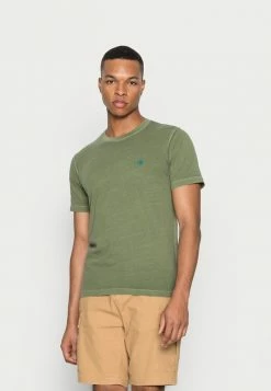 Scotch & Soda GARMENT DYED CREWNECK TEE WITH EMBROIDERY LOGO - T-shirt Basique - Army