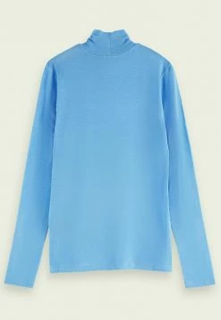 Scotch & Soda LONG SLEEVED MOCK NECK - T-shirt à Manches Longues - Blue -Scotch & Soda Soldes f7d3f53057df44c2a6ee279f2de619c3