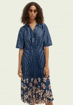 Scotch & Soda PRINTED MIDI - Robe Chemise - Blue