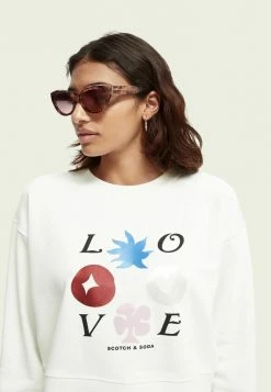 Scotch & Soda Sweatshirt - Off White -Scotch & Soda Soldes fbf3dcb397f5497ea9378f2e70adb724