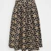 Scotch & Soda PRINTED VOLUMINOUS TIERED SKIRT - Jupe Trapèze - Brown/beige