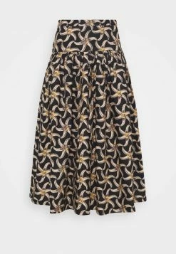Scotch & Soda PRINTED VOLUMINOUS TIERED SKIRT - Jupe Trapèze - Brown/beige