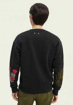 Scotch & Soda EMBROIDERED CREWNECK - Sweatshirt - Night -Scotch & Soda Soldes fd7fba01626c465ea19beff4dac1baa6