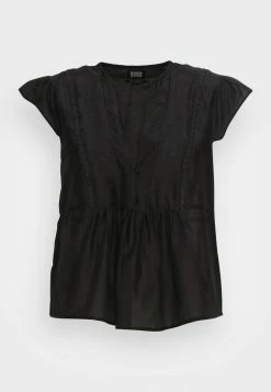 Scotch & Soda COLOR BLOCK TOP - Blouse - Black -Scotch & Soda Soldes ffaf98c1a38745f085c8f1f387fbaf43